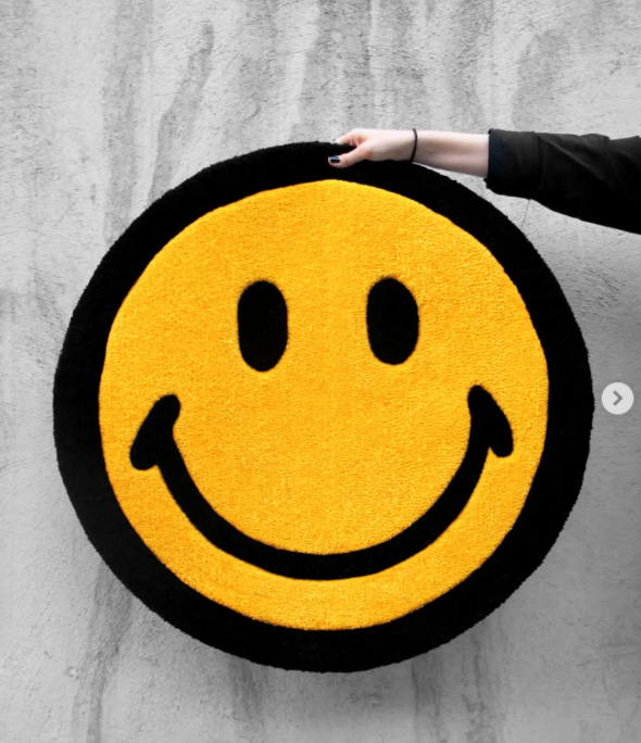 Good Vibes Smiley Rug | Hand Tufted Wool Rug by Rug Cult