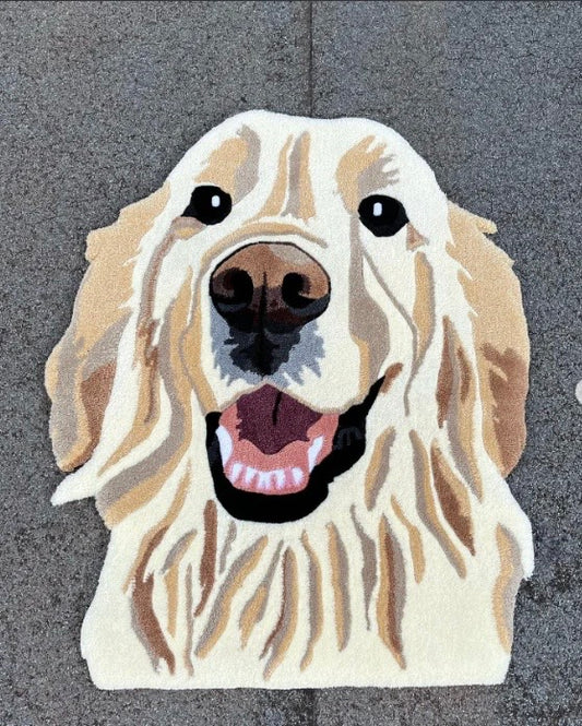 Heavenly Dog Face Handmade Rug | Hand Tufted Wool Rug by Rug Cult