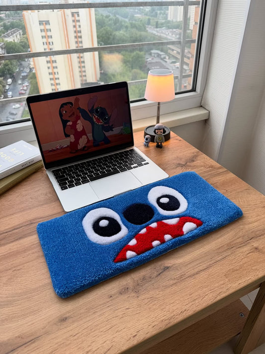 GenZ Blue Cartoon Keyboard Rug