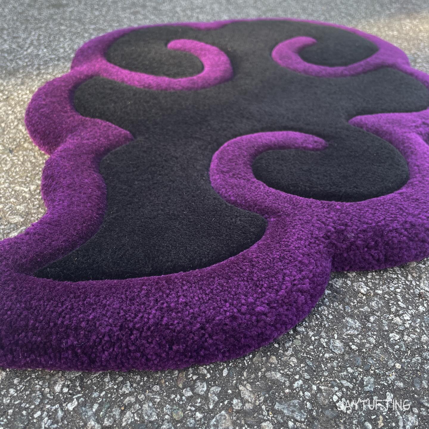 Purple Wave Floor Rug