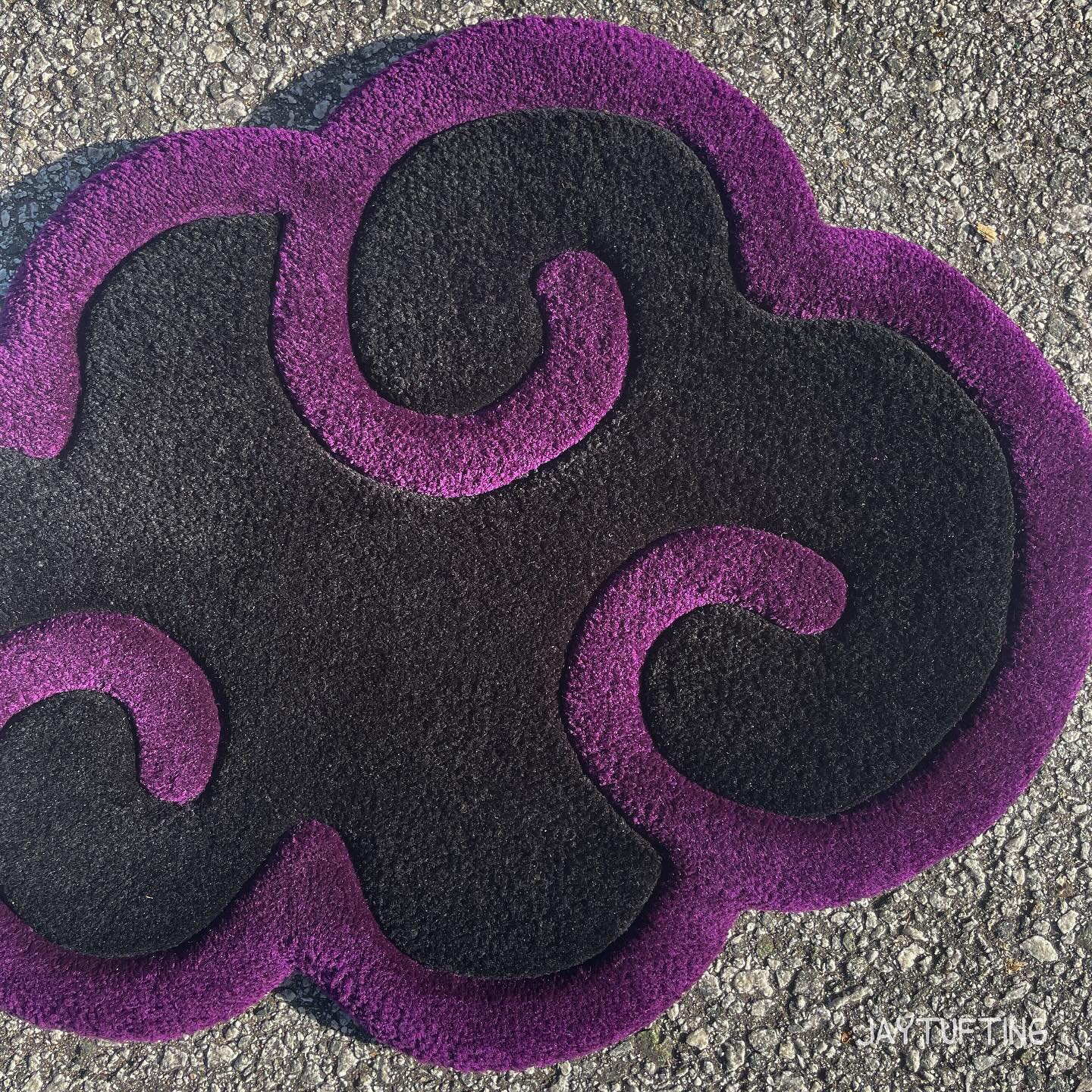 Purple Wave Floor Rug