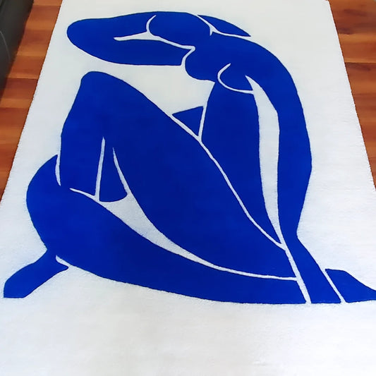 Blue Silhouette Floor Rug