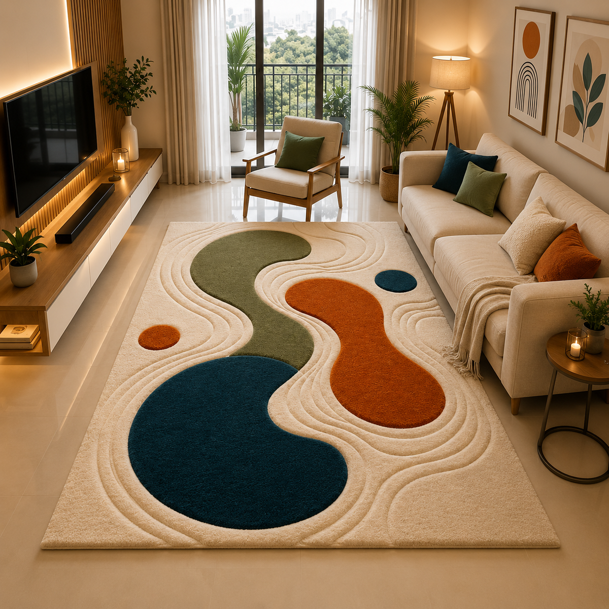 Modern Abstract Contour Area Rug | Hand Tufted Wool Rug by Rug Cult