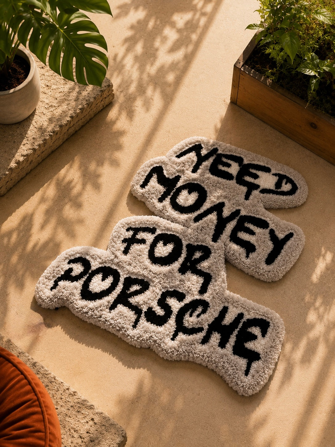 Money for Porsche Tufted Rug | Hand Tufted Wool Rug by Rug Cult