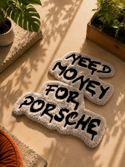 Money for Porsche Tufted Rug | Hand Tufted Wool Rug by Rug Cult