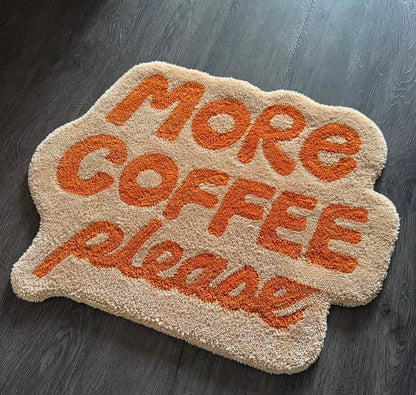 More Coffee Please Floor Rug | Hand Tufted Wool Rug by Rug Cult