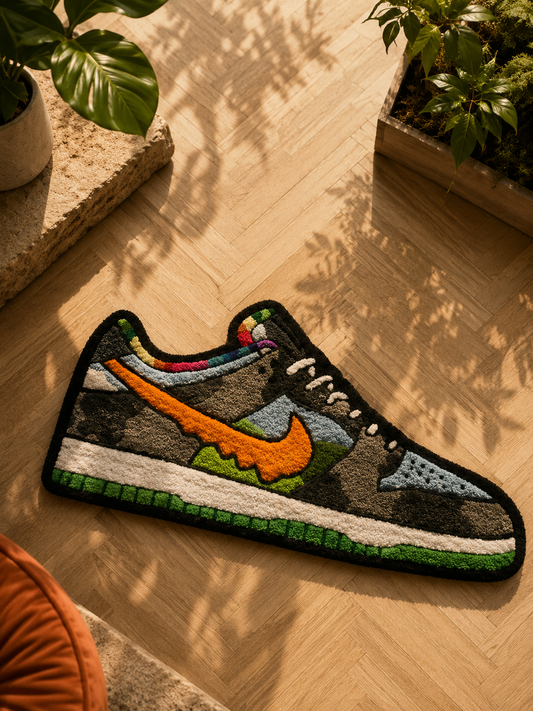 N!ke Sneaker Shoes Rug | Hand Tufted Wool Rug by Rug Cult