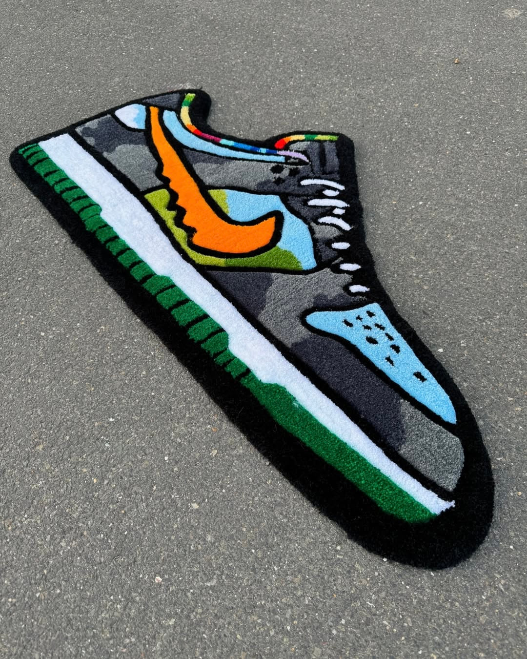N!ke Sneaker Shoes Rug | Hand Tufted Wool Rug by Rug Cult
