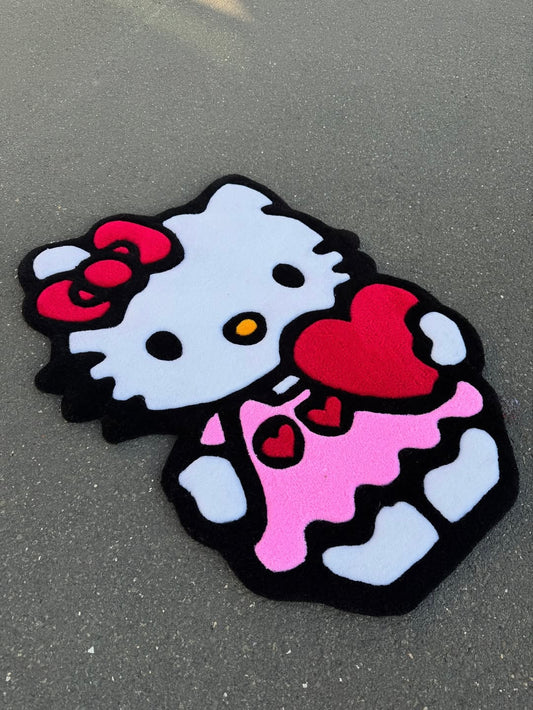 Pink Pop Hello Kitty Rug | Hand Tufted Wool Rug by Rug Cult