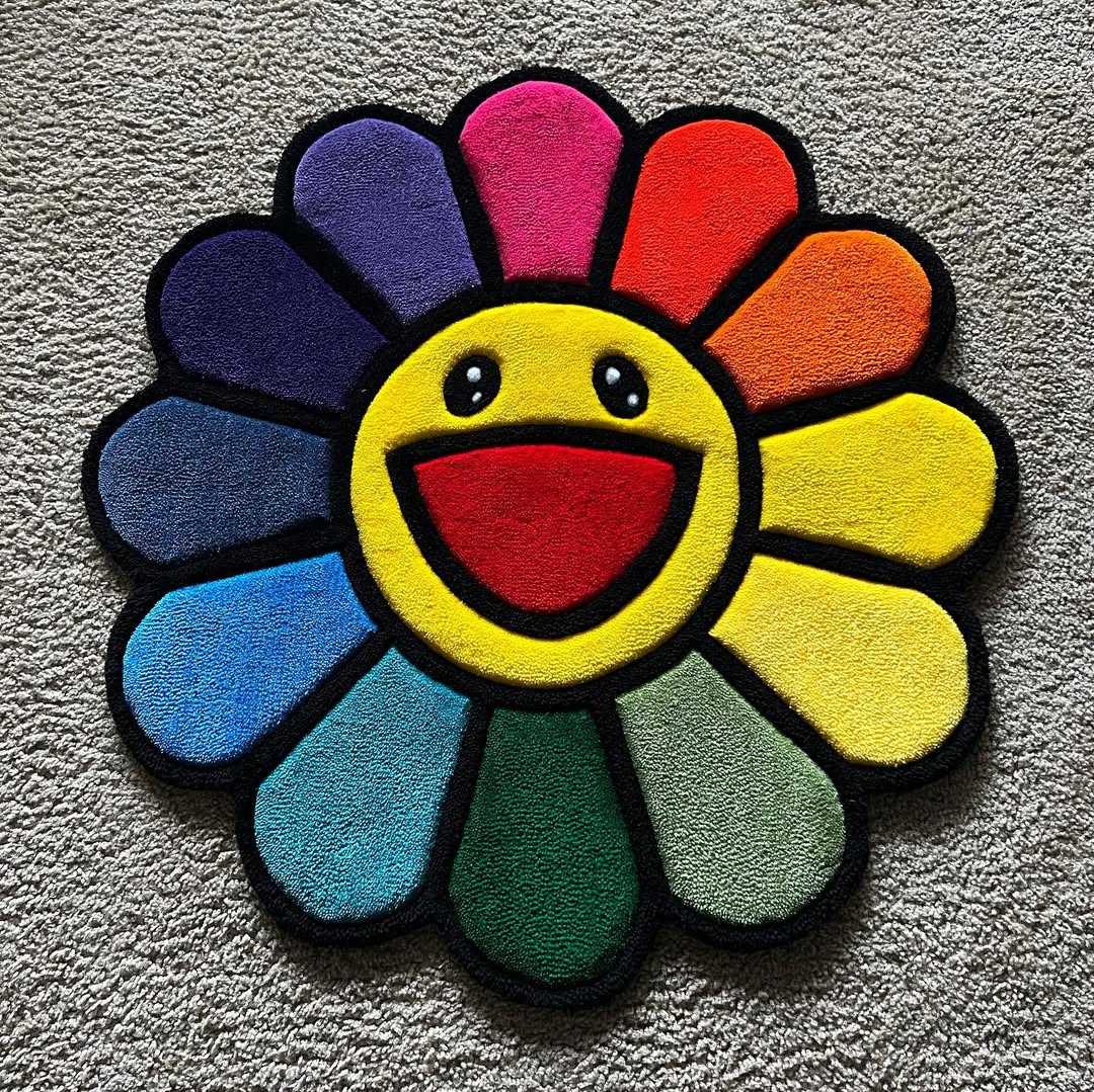 Positive Vibes Smiley Rug | Hand Tufted Wool Rug by Rug Cult