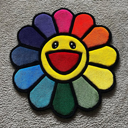 Positive Vibes Smiley Rug | Hand Tufted Wool Rug by Rug Cult