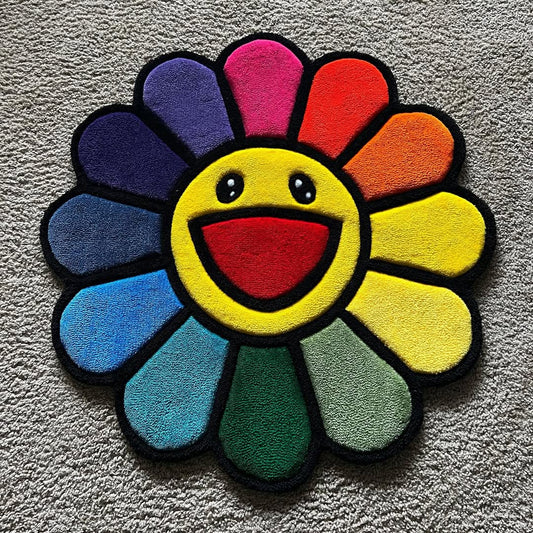 Positive Vibes Smiley Rug | Hand Tufted Wool Rug by Rug Cult