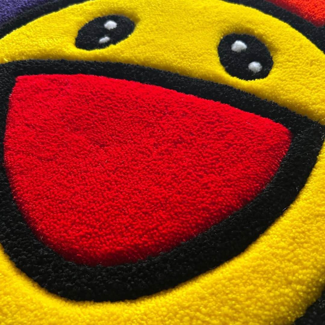 Positive Vibes Smiley Rug | Hand Tufted Wool Rug by Rug Cult