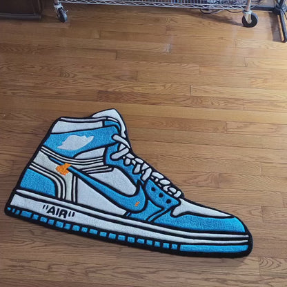 Blue Air Jordan Floor Rug | Hand Tufted Wool Rug by Rug Cult