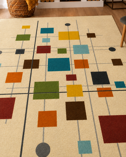 Prism Grid Abstract Rug | Hand Tufted Wool Rug by Rug Cult