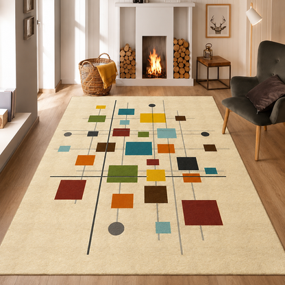 Prism Grid Abstract Rug | Hand Tufted Wool Rug by Rug Cult