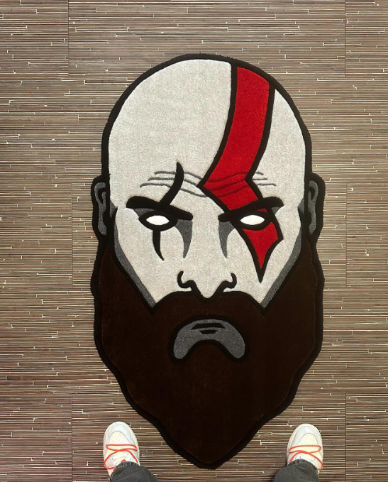 Savage God Face Rug | Hand Tufted Wool Rug by Rug Cult