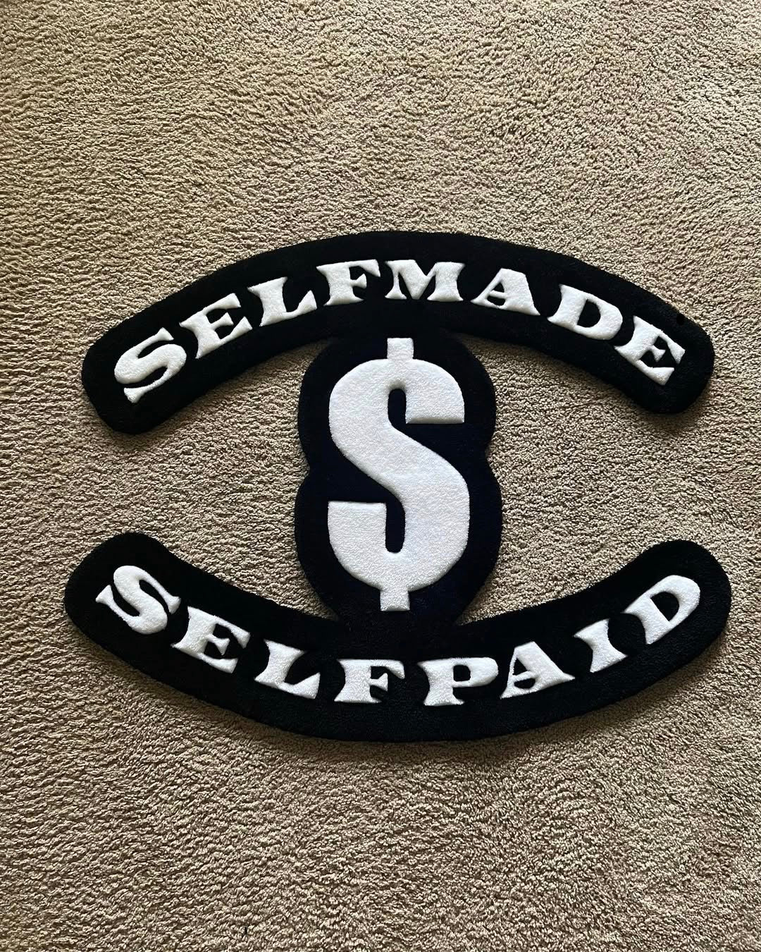 Self made self paid | Hand Tufted Wool Rug by Rug Cult