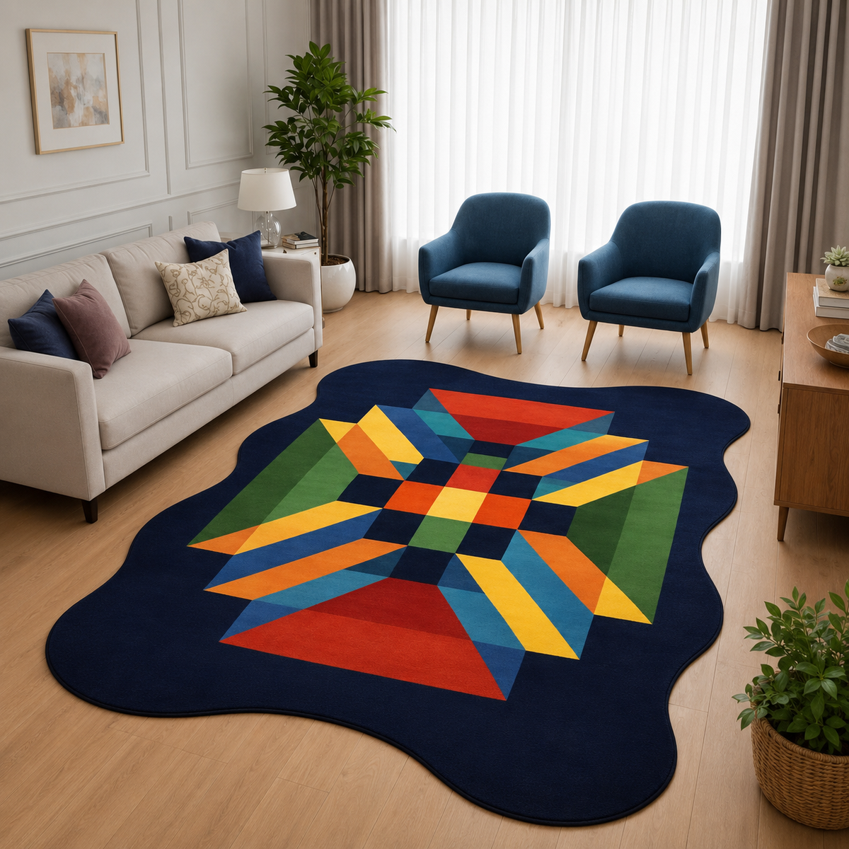 Spectrum Prism Abstract Rug | Hand Tufted Wool Rug by Rug Cult