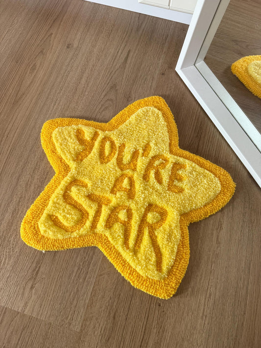 Star Affirmation Rug | Hand Tufted Wool Rug by Rug Cult