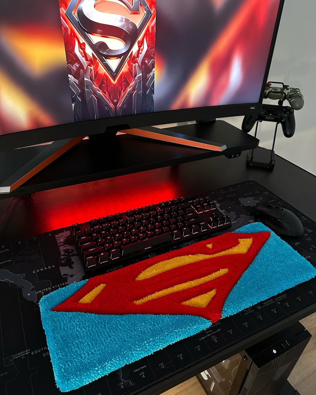 Superman Keyboard Rug. | Hand Tufted Wool Rug by Rug Cult