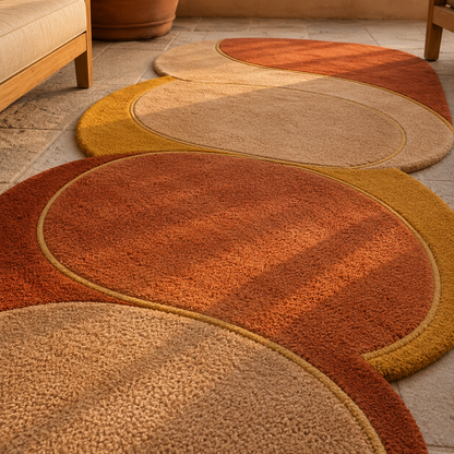 Terracotta Tide Designer Rug | Hand Tufted Wool Rug by Rug Cult