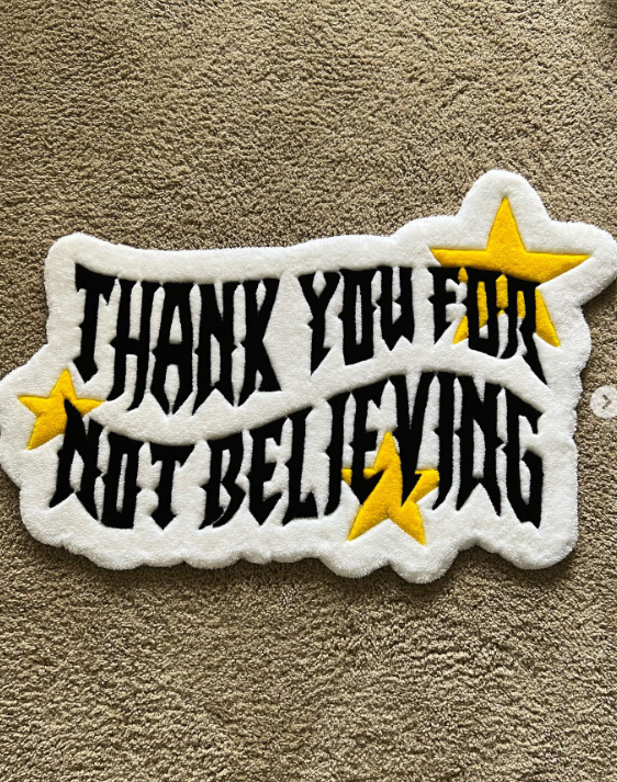 Thank you for not believing | Hand Tufted Wool Rug by Rug Cult
