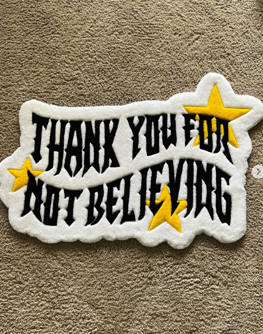 Thank you for not believing | Hand Tufted Wool Rug by Rug Cult