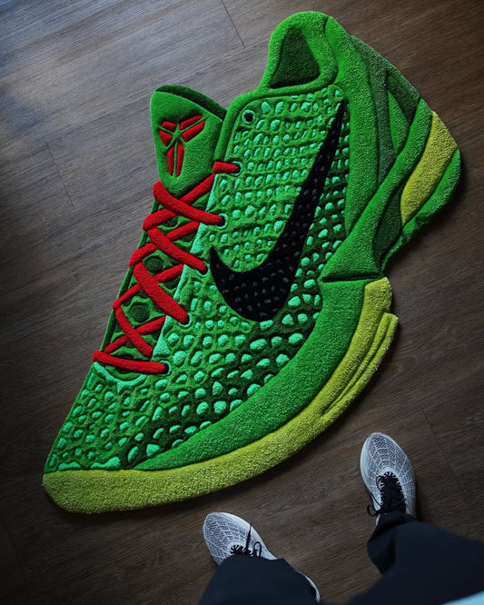 Venom Green Sneaker Rug | Hand Tufted Wool Rug by Rug Cult