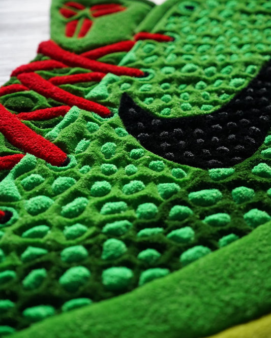 Venom Green Sneaker Rug | Hand Tufted Wool Rug by Rug Cult