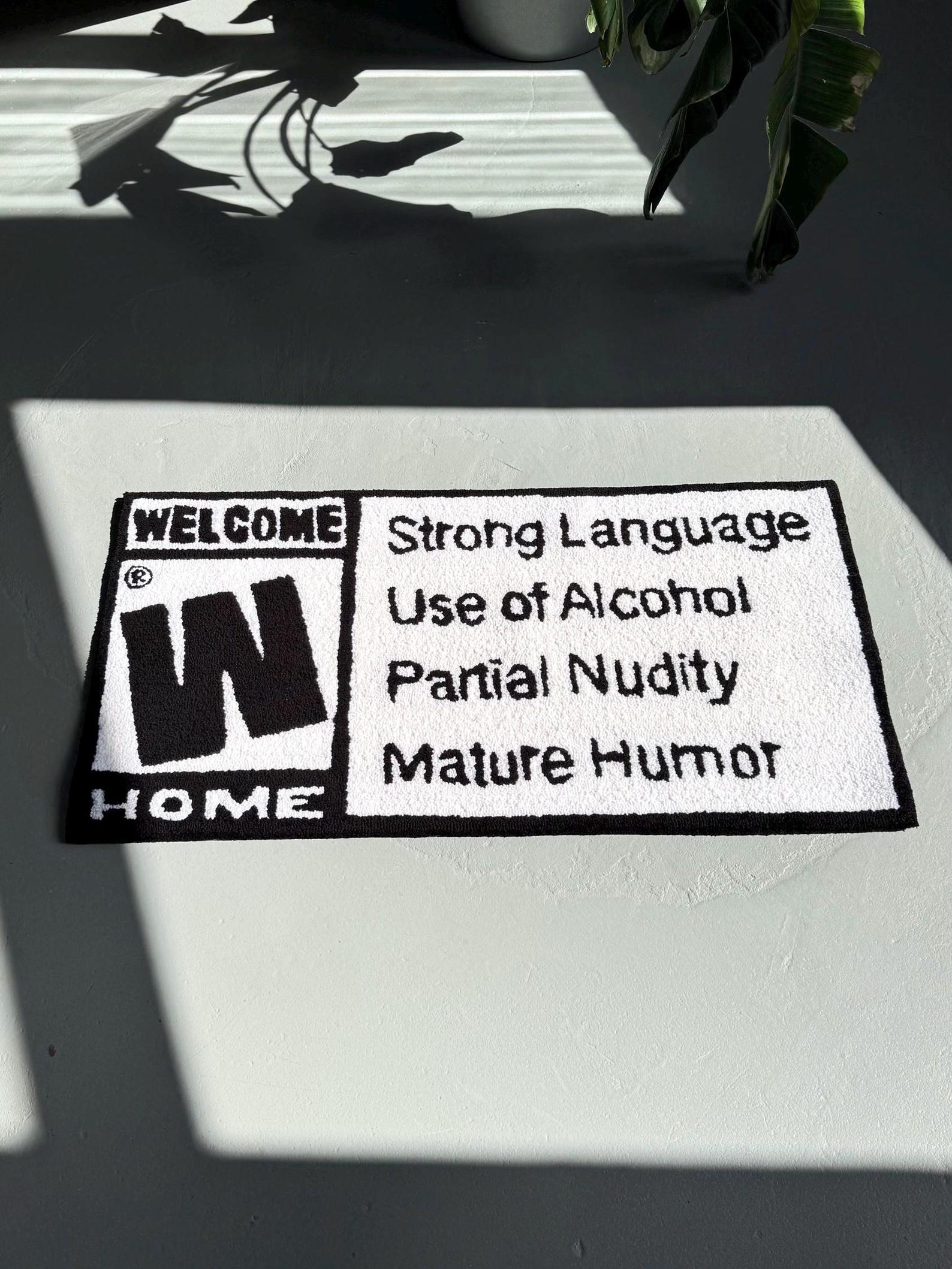 Caution Rug Welcome Home Warning Rug | Premium Hand Tufted Rug | Rug Cult