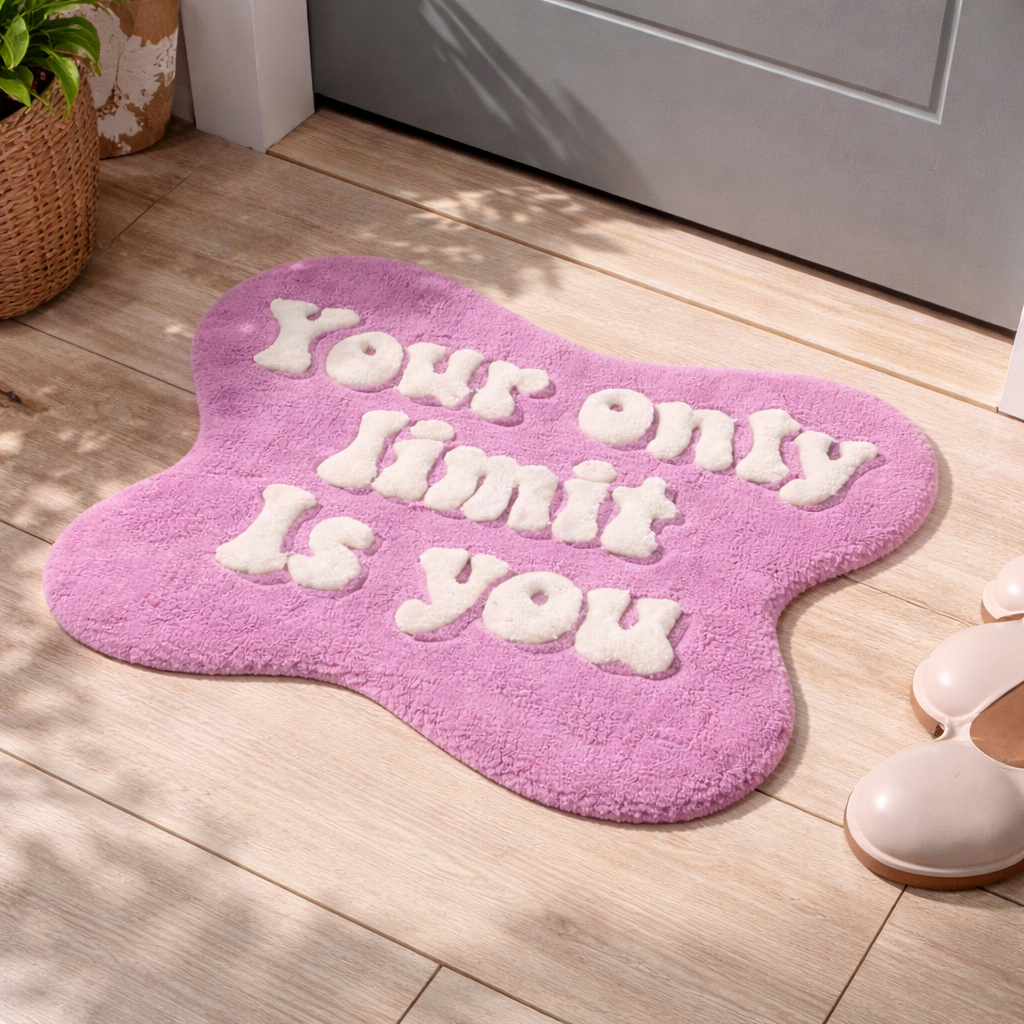 Your Only Limit is You” Handmade Rug | Hand Tufted Wool Rug by Rug Cult