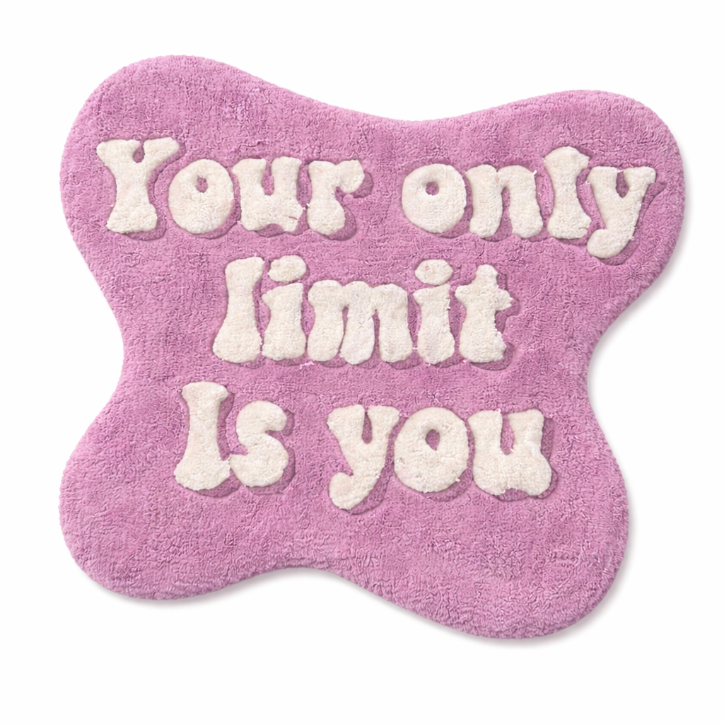 Your Only Limit is You” Handmade Rug | Hand Tufted Wool Rug by Rug Cult
